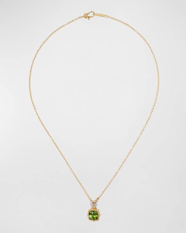 London Blue Topaz and White Diamond Necklace, 18"L